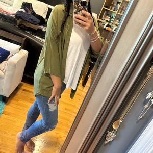 Army green button up